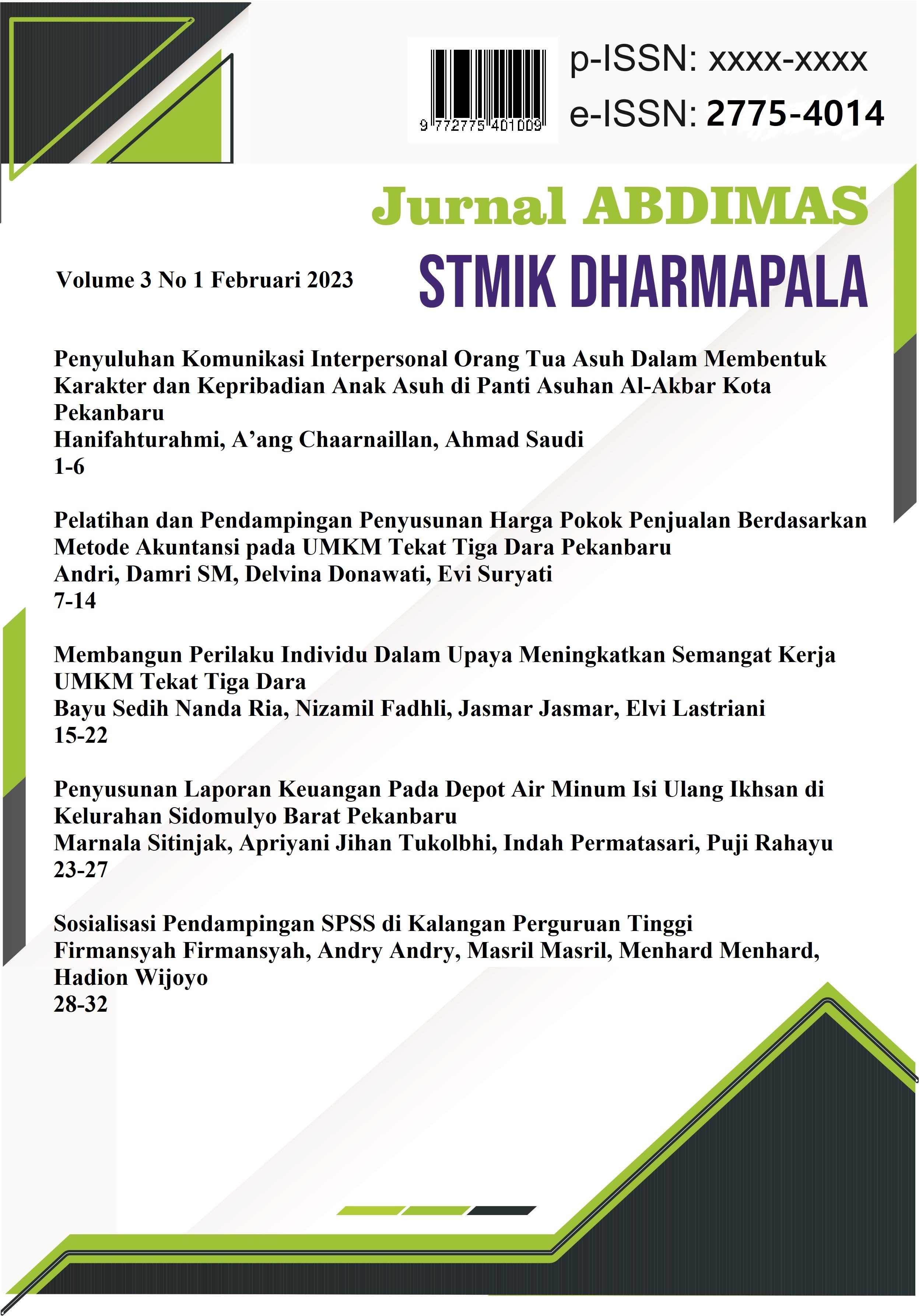 					View Vol. 3 No. 1 (2023): Jurnal Abdimas STMIK DPR
				