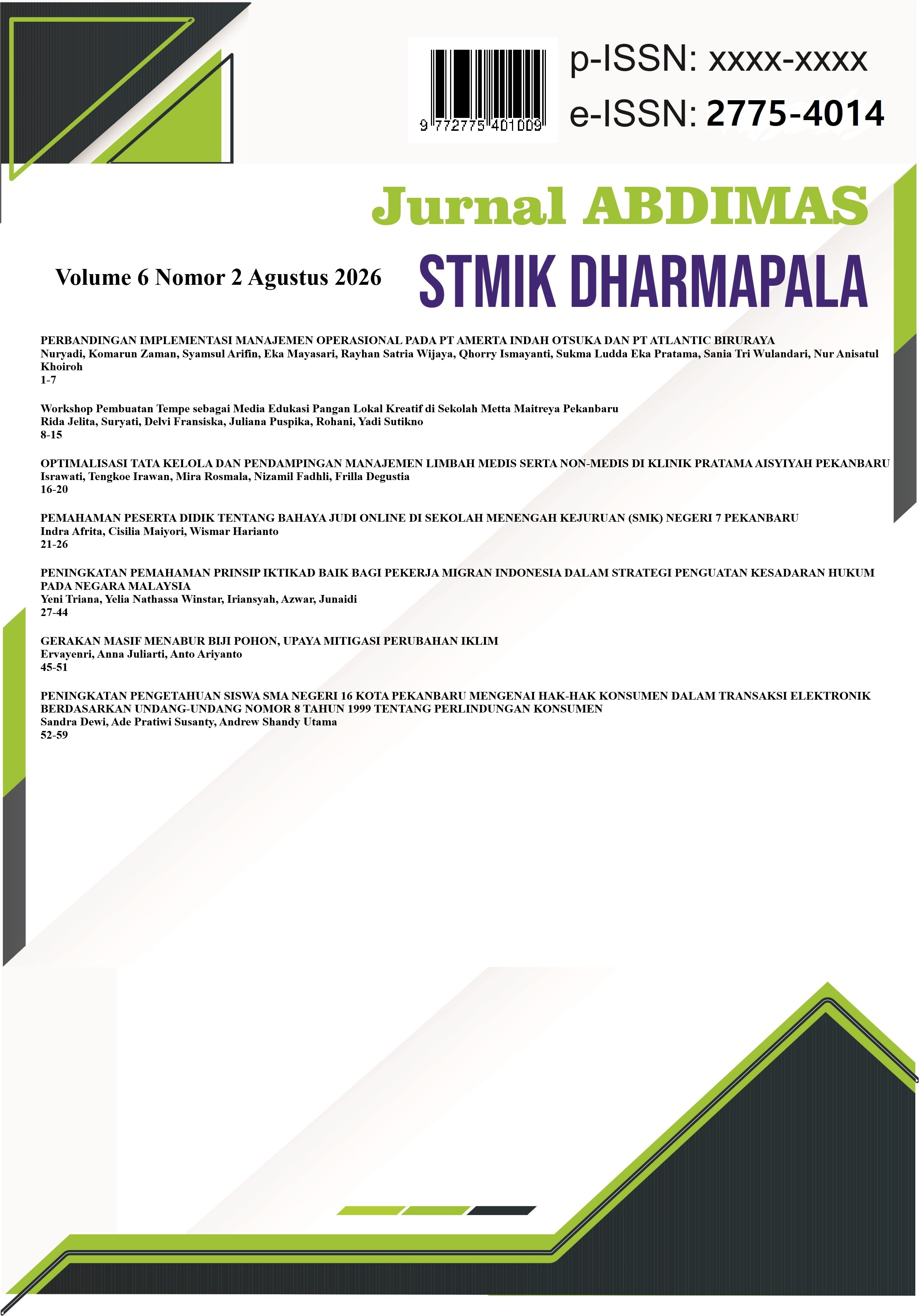 					View Vol. 6 No. 2 (2026): Jurnal Abdimas STMIK DPR
				